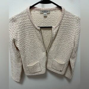 Massimo Dutti Pink and White Knit Sweater